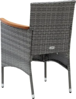 VidaXL Garten-Essstühle 4 Stk. Poly Rattan Grau -Deutschland Garten Zier Verkaufs-Shop 109d5accb9fa0970b4f7692283ae6c7e