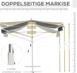 Outsunny Standmarkise Gartenmarkise Markise Mit Faltarm Kurbel Terrasse Grau 4,5x3,42m -Deutschland Garten Zier Verkaufs-Shop 10c62cd73549ccc09b71301bc3d4e410