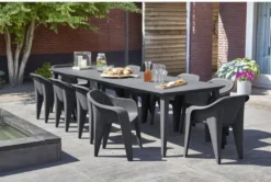 ALLIBERT GARDEN Lima Tisch 240 6-12 Personen Mit Verlängerung - Zeitgenössisches Design - Graphit -Deutschland Garten Zier Verkaufs-Shop 10e553bfed3354d86d734ff5a266b0be
