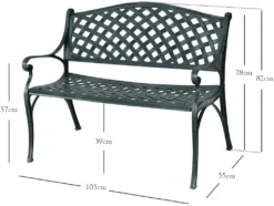COSTWAY Gartenbank Parkbank Gusseisen, Eisenbank Belastbar Bis 210kg, Ruhebank Gartenmöbel, Sitzbank Stahlrahmen, Metallbank Mit Rückenlehnen 102x62x83cm -Deutschland Garten Zier Verkaufs-Shop 113f9eba6eed41a7b0332b078be281de