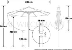 Sonnenschirm Runder Balkonschirm Grün 300 Cm Als Hochwertiger Schattenspender Gartenschirm Aus Holz Mit Windauslass & UPF 50+ -Deutschland Garten Zier Verkaufs-Shop 11a2ea03d0d781a13028fa9efb8ee6b5