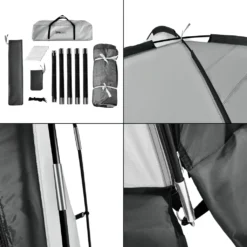 Pro-Tec Kuppelpavillon Grästorp Eventzelt Mit LED Partyzelt Inkl. Beleuchtung Mit Solarmodul Festzelt Wasserdicht 3,45 X 3,45 X 2,47 M Grau -Deutschland Garten Zier Verkaufs-Shop 11d82cc2b4f9664813e71b01d8eb3cea