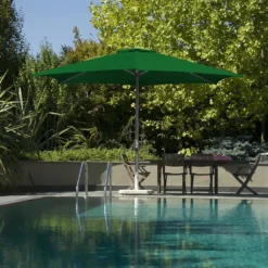 Lospitch 3.5m Sonnenschirm Gartenschirm Wasserabweisend Terrassenschirm UV40+ Mit Handkurbel Balkon Marktschirm,Grün,3.5m -Deutschland Garten Zier Verkaufs-Shop 12008f1a1b7cd70143f49da812470190