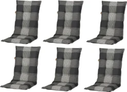 Madison 6er Set Hochlehner Gartenstuhl Auflagen Grau