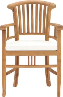 VidaXL Gartenstühle 2 Stk. Mit Cremeweißen Kissen Massivholz Teak -Deutschland Garten Zier Verkaufs-Shop 125e68f651861f25b90450b1f6e056f3