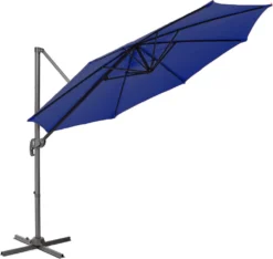SVITA Sonnenschirm 3m Set Haube Gewichte Garten Ampelschirm Outdoor 360° Schirm Alu Drehbar Kippbar Blau -Deutschland Garten Zier Verkaufs-Shop 1283aaa3cc39e8179bba6cf0fed94b07