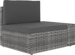 VidaXL Modulares 3-Sitzer-Sofa Poly Rattan Grau -Deutschland Garten Zier Verkaufs-Shop 12e4af9585c0d4b56db8371d25d9fbd2