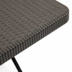 Outsunny Gartentisch Klappbar Falttisch Klapptisch Klappbar Beistelltisch Balkontisch Picknicktisch Campingtisch Kunststoff Metall Braun 60 X 60 X 74 Cm -Deutschland Garten Zier Verkaufs-Shop 13a6ff079f4b9e440ad71b2f0755e92b