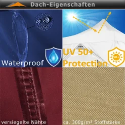 INSTENT® Pavillon Faltpavillon 3x3m ALU WASSERDICHT PRO Garten Partyzelt Faltbar -Deutschland Garten Zier Verkaufs-Shop 147cd5013c6cb2ea4e776524cc546dd4