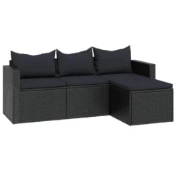 VidaXL Garten-Lounge-Set Schwarz Poly Rattan -Deutschland Garten Zier Verkaufs-Shop 15721e85b4f82967708f30f929cb967a