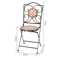 Deuba Mosaikstühle 2er Set Metall Sitzhöhe 45cm Klappbar Garten Balkon Terrasse Stuhl Gartenstuhl Gartenmöbel Klappstuhl Stühle -Deutschland Garten Zier Verkaufs-Shop 15994b0a96ac3da54754c2fb0a7aa247