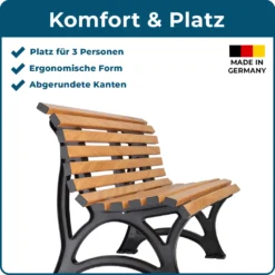 BLOME Sitzbank Helgoland - 3-Sitzer Gartenbank Für Garten, Balkon, Terrasse, Parkbank In Holzoptik, Germany -Deutschland Garten Zier Verkaufs-Shop 15c8c78229217ede1cf468db3ab71ade