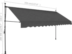 VidaXL Einziehbare Markise Handbetrieben Mit LED 350 Cm Anthrazit -Deutschland Garten Zier Verkaufs-Shop 15cdb32a6d38e82000f0044006dc8f32