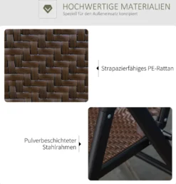Outsunny Polyrattan Gartenstuhl Klappbar Rückenlehne 7 Stufige Verstellbar Klappstuhl Mit Armlehne Für Garten Balkon Und Terrasse Braun+Schwarz 58 X 71 X 111 Cm -Deutschland Garten Zier Verkaufs-Shop 15f59a1fe33e4a547df14a103379b869