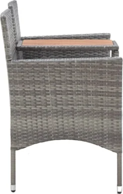 VidaXL 2-Sitzer-Gartenbank Mit Teetisch 143 Cm Poly Rattan Grau -Deutschland Garten Zier Verkaufs-Shop 162b5e6a9e8f36d551b7c14425fee3cc