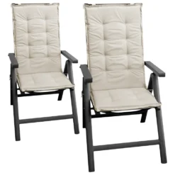 2x Hochlehner Polsterauflage - East Harlem Beige 112x45cm - 4cm Dick