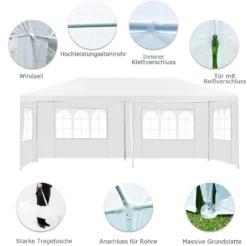 COSTWAY 3x6m Gartenpavillon UV-Schutz, Partyzelt Mit 4 Abnehmbaren Seitenwänden, Faltbar, Inkl. Tragetasche -Deutschland Garten Zier Verkaufs-Shop 16fcc0cf4b4057e832ee04bb25b6d6dc