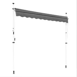 Mucola Klemmmarkise 300-120cm Grau Mit LED Balkon Markise Sonnenschutz Terasse Fenstermarkise Balkonmarkise Sonnensegel Windschutz Rollo -Deutschland Garten Zier Verkaufs-Shop 1736e12c3ff3c89b0365b0e99bada10e