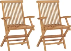 VidaXL Klappbare Gartenstühle 2 Stk. Massivholz Teak