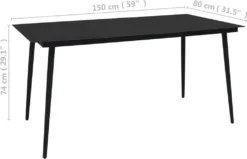 VidaXL Garten-Esstisch Schwarz 150x80x74 Cm Stahl Und Glas -Deutschland Garten Zier Verkaufs-Shop 18129f6af85189d0bcb4e07f8ff89d98