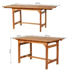 Outsunny Ausziehtisch Gartentisch Esstisch Gartenmöbel Akazienholz Wetterfest Braun 160/120 X 70 X 72 Cm -Deutschland Garten Zier Verkaufs-Shop 182b192ea3f482d2a1b75fdb12382b40