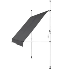 Juskys Klemmmarkise 250 X 120 Cm Mit Handkurbel - Markise Ohne Bohren - Höhenverstellbar, UV-beständig & Wasserabweisend - Balkonmarkise Balkon Grau -Deutschland Garten Zier Verkaufs-Shop 182b26a532aa701537120481d3ee05ce