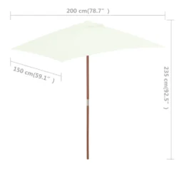 VidaXL Sonnenschirm Mit Holzmast 150 X 200 Cm Sandfarben -Deutschland Garten Zier Verkaufs-Shop 1885673ef400ef493c7c5e2776abdc34