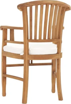 VidaXL Gartenstühle 2 Stk. Mit Cremeweißen Kissen Massivholz Teak -Deutschland Garten Zier Verkaufs-Shop 188836a756dc944523ce33e10776a353