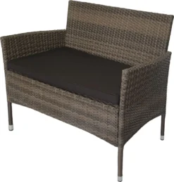 KMH Garden® Polyrattan Bank *Holme* Natur-braun