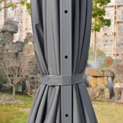 Outsunny Sonnenschirm 3x3m Ampelschirm Alu Roma Schirm Mit Solar-LED-Lichtern Neigbar Dunkelgrau -Deutschland Garten Zier Verkaufs-Shop 19569b1bb0ac16d207d35d56afc0cc14