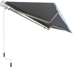 Outsunny Markise Gelenkarmmarkise Sonnenschutz 3,5x2,5m Mit Handkurbel Grau Alu+Polyester -Deutschland Garten Zier Verkaufs-Shop 19ebcfdaf3d90f1c228262a9b476c476