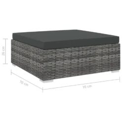 VidaXL Modular-Fußhocker 1 Stk. + Auflagen Poly Rattan Grau -Deutschland Garten Zier Verkaufs-Shop 1a0d6d1e9f7b6ddc3526736a111be1b5