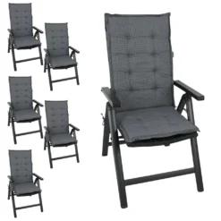 6er Set Hochlehner Polsterauflage - East Harlem Anthrazit