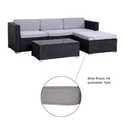 SVITA California Poly Rattan Lounge Schwarz Gartenmöbel -Deutschland Garten Zier Verkaufs-Shop 1a58b15c579c2333709a676296a8778e