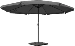 Sonnenschirm Meran Pro, Gastronomie Marktschirm Mit Volant Ø 5m Polyester/Alu 28kg Anthrazit Mit Ständer -Deutschland Garten Zier Verkaufs-Shop 1a641eca4e731213168978168c90f12a