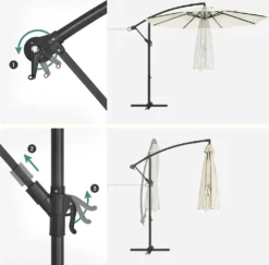 SONGMICS Sonnenschirm, Ø 300 Cm, Mit Ständer, Sonnenschutz UV-Schutz Bis UPF 50+, Mit Kurbel Zum Öffnen Und Schließen, Beige GPU116M01 -Deutschland Garten Zier Verkaufs-Shop 1a67aa28bdfa8460a1760bef52b8ec04