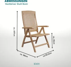 KMH® Teak Hochlehner *Orlando* -Deutschland Garten Zier Verkaufs-Shop 1abc5b78a84a1f1edcbf913b2d7dea24