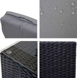 Poly-Rattan-Garnitur Brescia, Gartengarnitur Sitzgruppe Sofa Lounge-Set Schwarz, Kissen Anthrazit -Deutschland Garten Zier Verkaufs-Shop 1aedbe854c862052e085fb13aff1331b