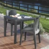 Quadratischer Outdoor-Tisch, Struktur Aus Hartharz Mit Rattan-Effekt, Italy, 80 X 80 X 72 Cm, Farbe Anthrazit