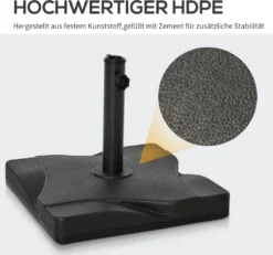 Outsunny Sonnenschirmständer 20 Kg Schirmständer Für Sonnenschirm Schirmstangen 30-38 Mm Sonnenschirmfuß Für Garten Terrasse Balkon Zement 41,5 X 41,5 Schwarz -Deutschland Garten Zier Verkaufs-Shop 1bda99c49a5aa8e45f00eefbcfa5ed21