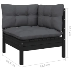 VidaXL 9-tlg. Garten-Lounge-Set Mit Kissen Schwarz Kiefernholz -Deutschland Garten Zier Verkaufs-Shop 1c40ea6da06bccd1ea814583729a9556 1