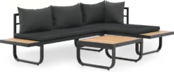 VidaXL 2-tlg. Garten-Ecksofa-Set Mit Auflagen Aluminium WPC
