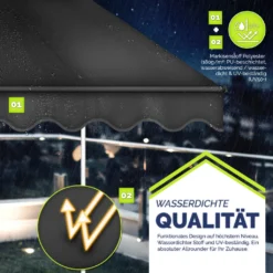 Tillvex Balkonmarkise 300 Cm Grau Gelenkarm Markise Klemmmarkise Sonnenmarkise Balkon Ohne Bohren -Deutschland Garten Zier Verkaufs-Shop 1cdb0a703c707406908991319eb2eb29