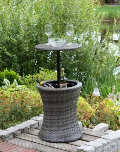 Garden Pleasure Tisch MUMBAI Mit Getränkekühler Ø45cm Stahl Und Kunststoff Grau - Sommerparty Im Garten -Deutschland Garten Zier Verkaufs-Shop 1d13c11eaecf68101e85a740c5abb14a