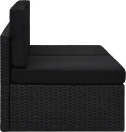 VidaXL Modulares 2-Sitzer-Sofa Poly Rattan Schwarz -Deutschland Garten Zier Verkaufs-Shop 1d3dd9a3a87d45c1f2a5387d5c833396