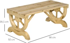 Outsunny Gartenbank Holz Wetterfest Sitzbank Gartenmöbel Rustikale Bank Natur 98 X 50 X 39,5 Cm -Deutschland Garten Zier Verkaufs-Shop 1da74496febd51c63d92f2d3fbf96e81