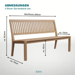 KMH® TEAK 3-sitzer Bank *Lea* O.A. -Deutschland Garten Zier Verkaufs-Shop 1df158607a46e5d5cdf02a6ac41e96e5