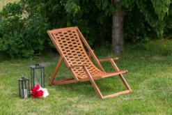Merxx Gartenliege Aurora Faltbar Eukalyptus Natur 113 Cm X 64 Cm X 102 Cm