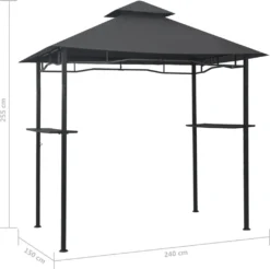 VidaXL BBQ-Pavillon 240x150x255 Cm Anthrazit Stahl -Deutschland Garten Zier Verkaufs-Shop 1e622f4192c6e84dfc90545c2650ac7e