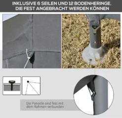 Outsunny Pavillon Gartenpavillon Mit Moskitonetz Partyzelt Gartenzelt Festzelt Zelt 6-eckig Polyester+Metall Grau 390x390x250cm -Deutschland Garten Zier Verkaufs-Shop 1e70917a73c2b8ef9b6e1e6d36363573